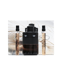 The Most Wanted 3.4 oz Parfum alongside 2 miniature vials with box