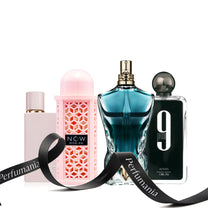 Her Elixir by Burberry, Rave Now by Lattafa, Le Beau by Jean Paul Gaultier, and Afnan by Afnan. - Image 1