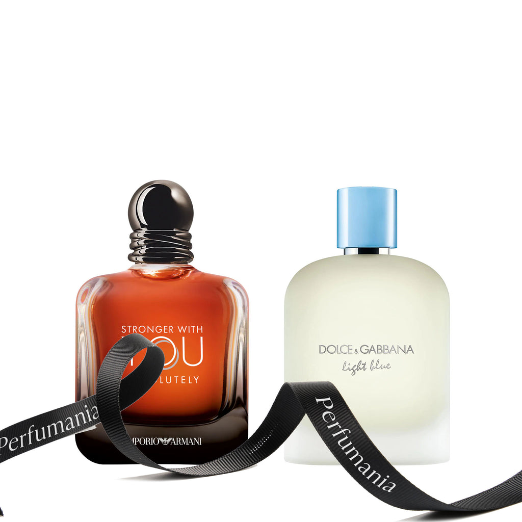 Stronger With You Absolutely Eau de Parfum 3.3 oz. by Giorgio Armani and Light Blue Eau de Toilette 4.2 oz. by Dolce and Gabbana