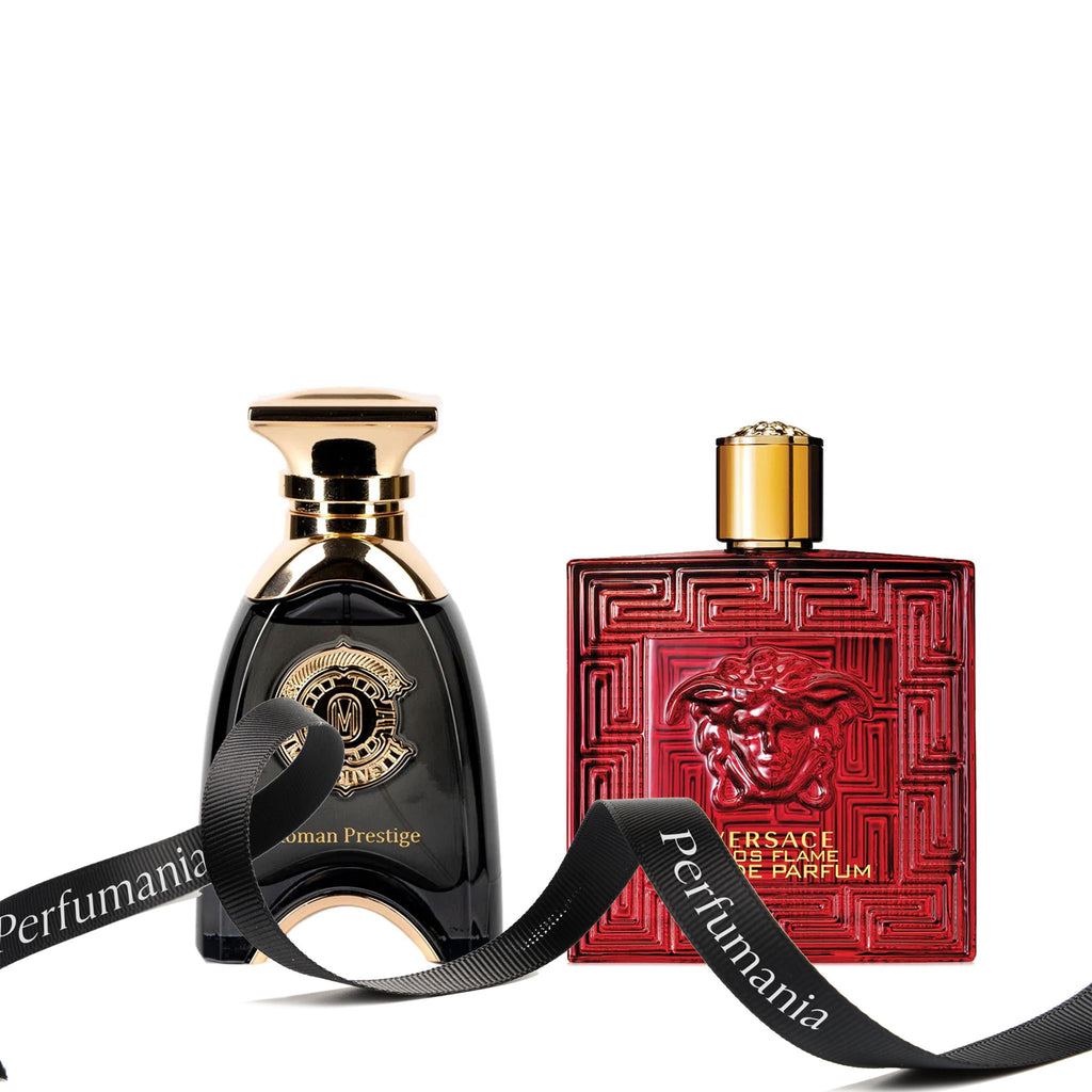 Roman Prestige Eau de Parfum 3.4 oz. by Marc Olivetti and Eros Flame Eau de Parfum 3.4 by Versace