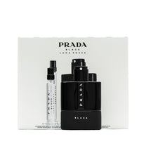 Luna Rossa Black Eau de Parfum of a 3.4 oz. size and a smaller 0.33 oz. size with box.