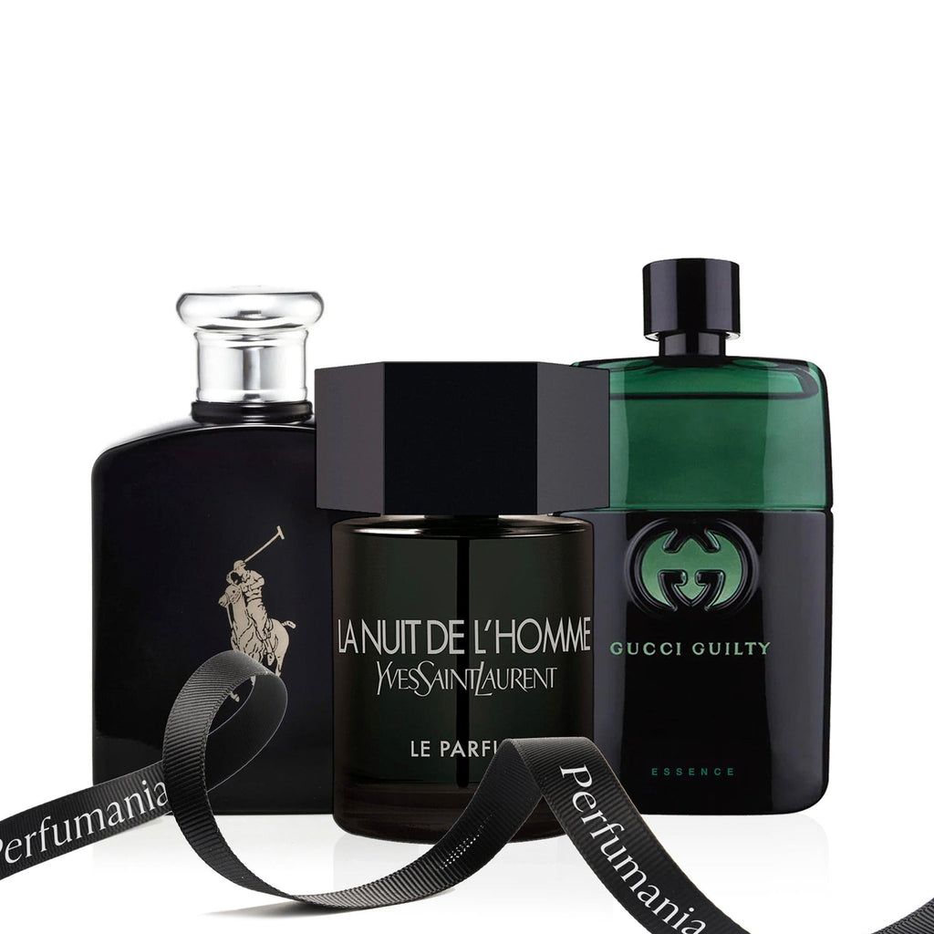 Polo Black 4.2 oz EDT Men by Ralph Lauren, L'Homme La Nuit 3.4 oz EDT Men by Yves Saint Laurent and Guilty Essence 3.0 oz EDT Men by Gucci.&nbsp;