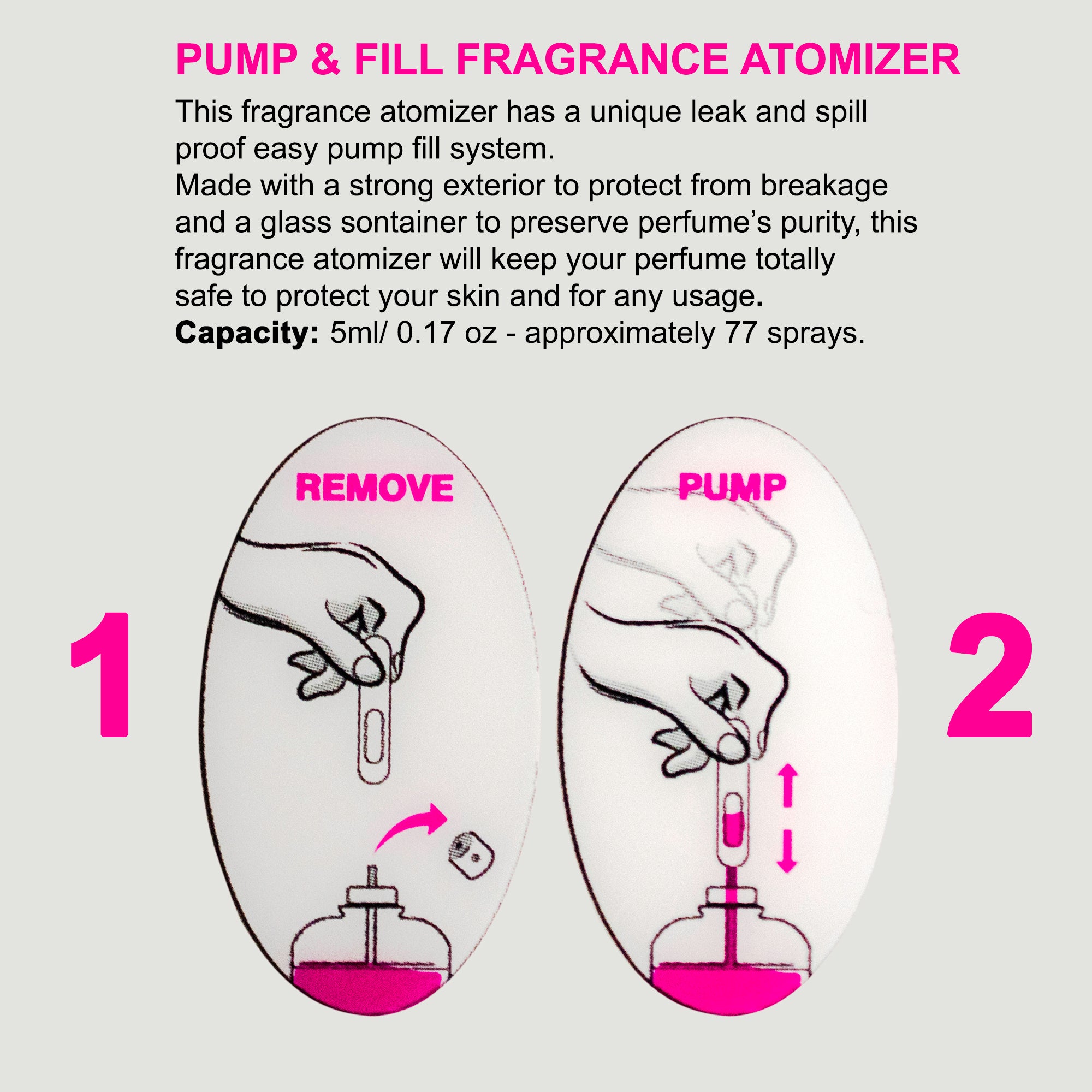 Pump and Fill Fragrance by – Perfumania Atomizer Flo