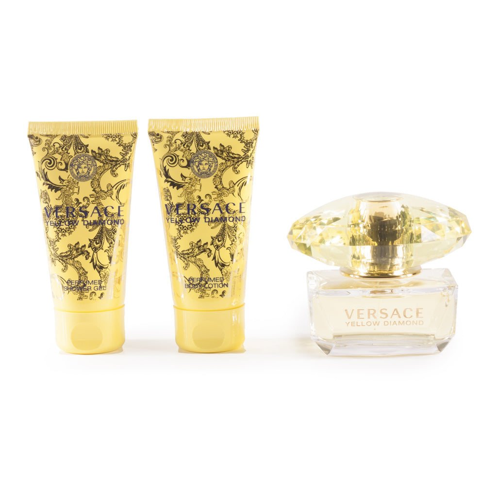 Yellow Diamond Gift Set Eau de Toilette, Body Lotion and Shower Gel for Women by Versace 1.7 oz.